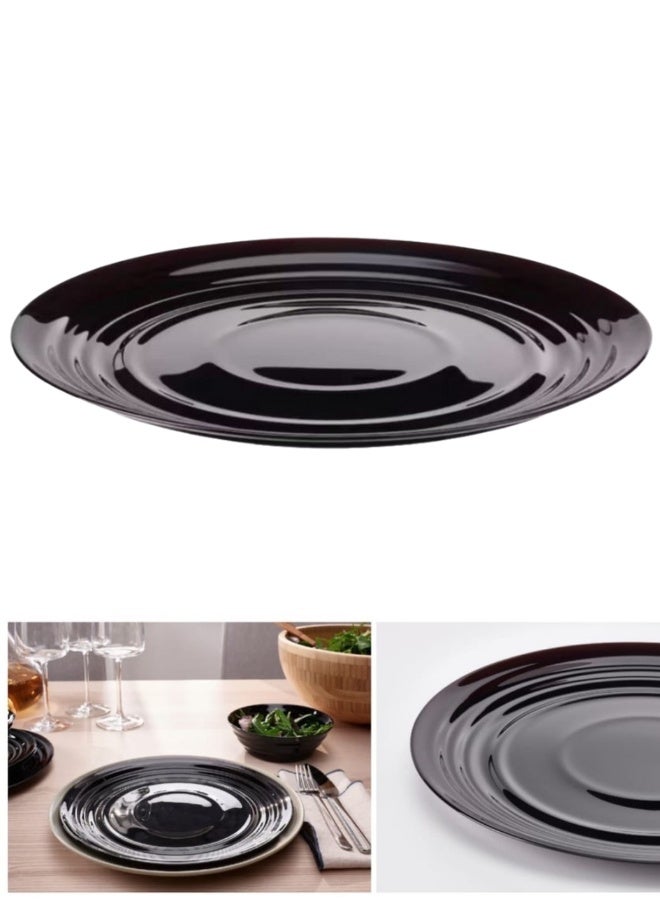 Ikea Modern Black Serving Plate 24 cm – Durable Flat Plate for Everyday Dining and Table Presentation - Image 1